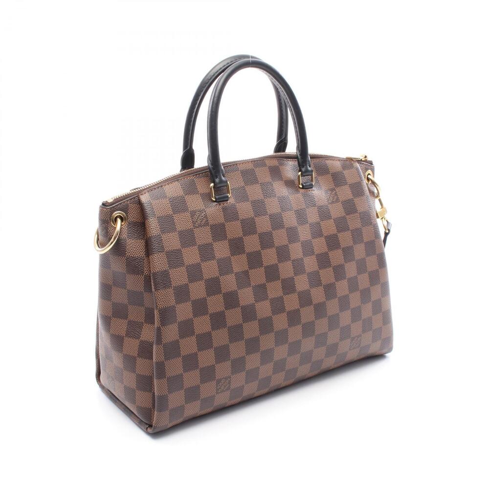 Louis Vuitton Canvas Damier Tote Brown Bag Odeon Leather